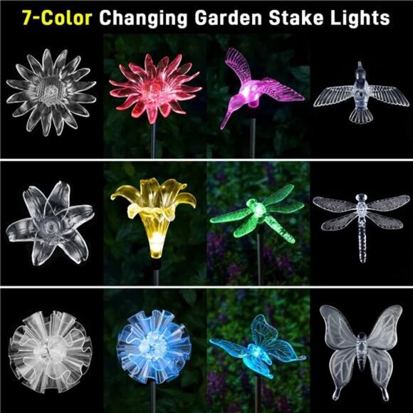 6 Pack LED Figurine Stake Lights Color Changing Landscape Lighting - Picture 4 of 7